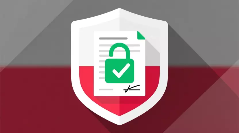 Tarcza z symbolem zatwierdzenia reprezentująca legalność i bezpieczeństwo bukmacherów w Polsce