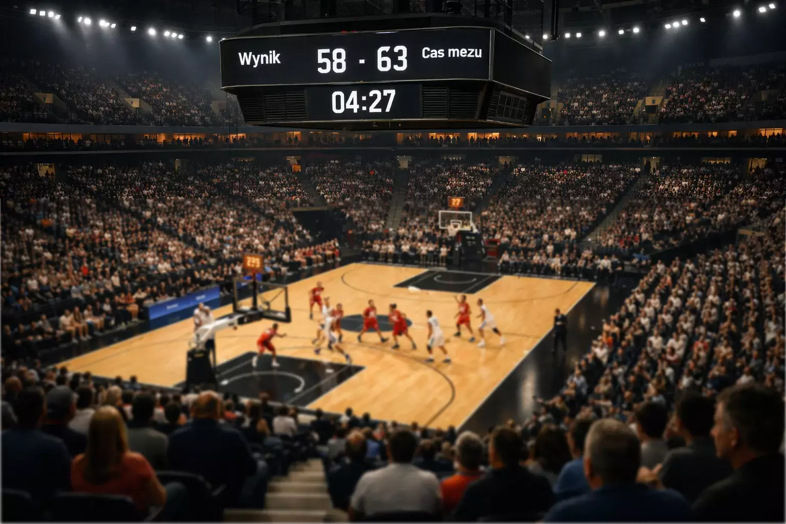 Hala NBA podczas meczu z kibicami na trybunach